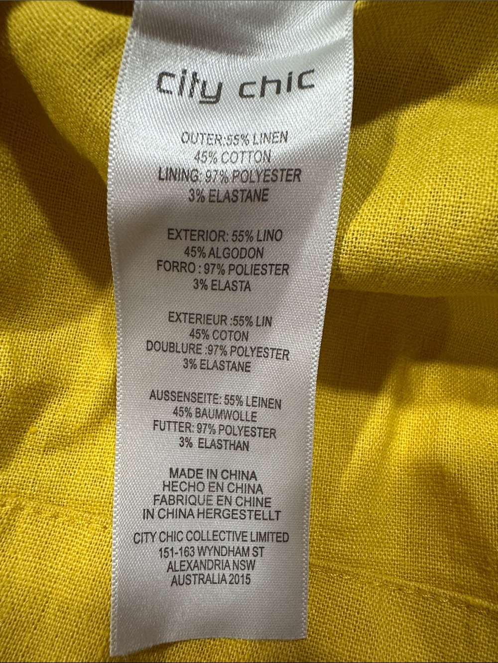 City Chic Yellow Linen Blend Bow Smocked Back Sundress Women's XXL/24 - Picture 3 of 10